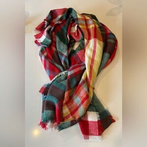 Plaid Multicolor blanket scarf